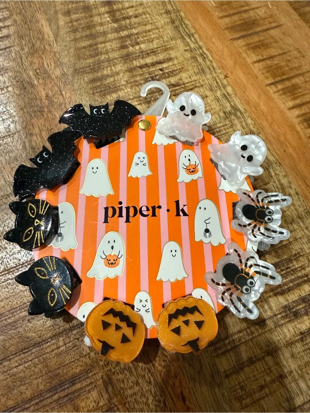 piper.k Halloween Acrylic Hair Clips🎃👻 Set - Orange, Black, Clear🦇🐈‍⬛🎃 NWT